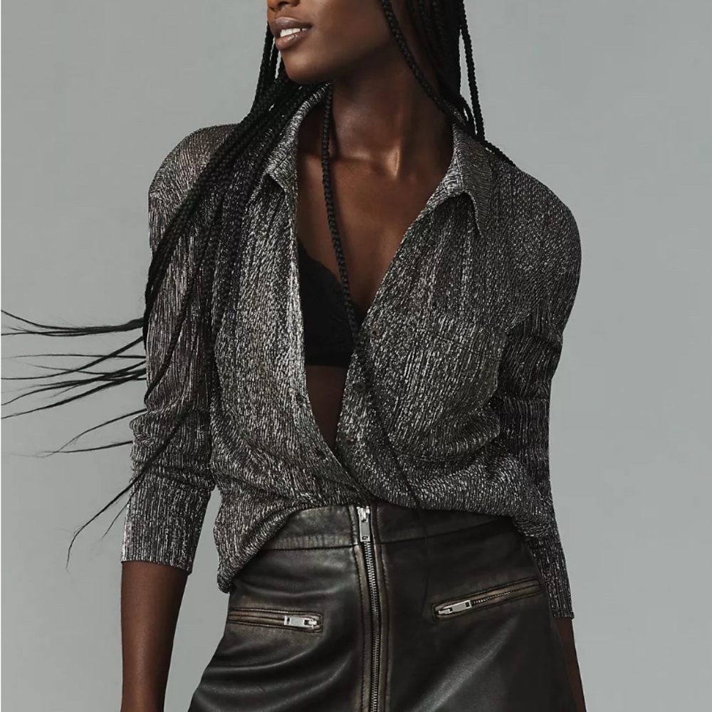 Pilcro Silver Button Down Shirt